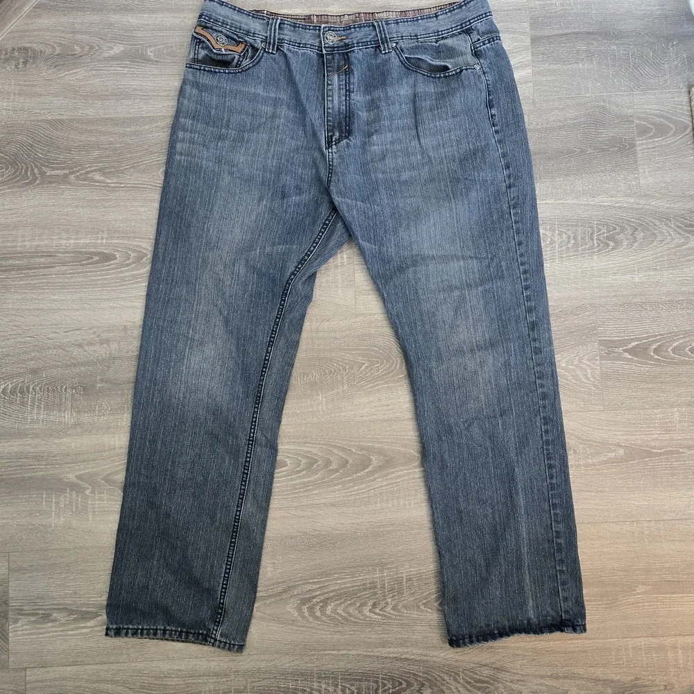 COOGI Y2K Men's Blue Cotton‎ Jeans 42x34 Streetwear Flap Pocket Accents